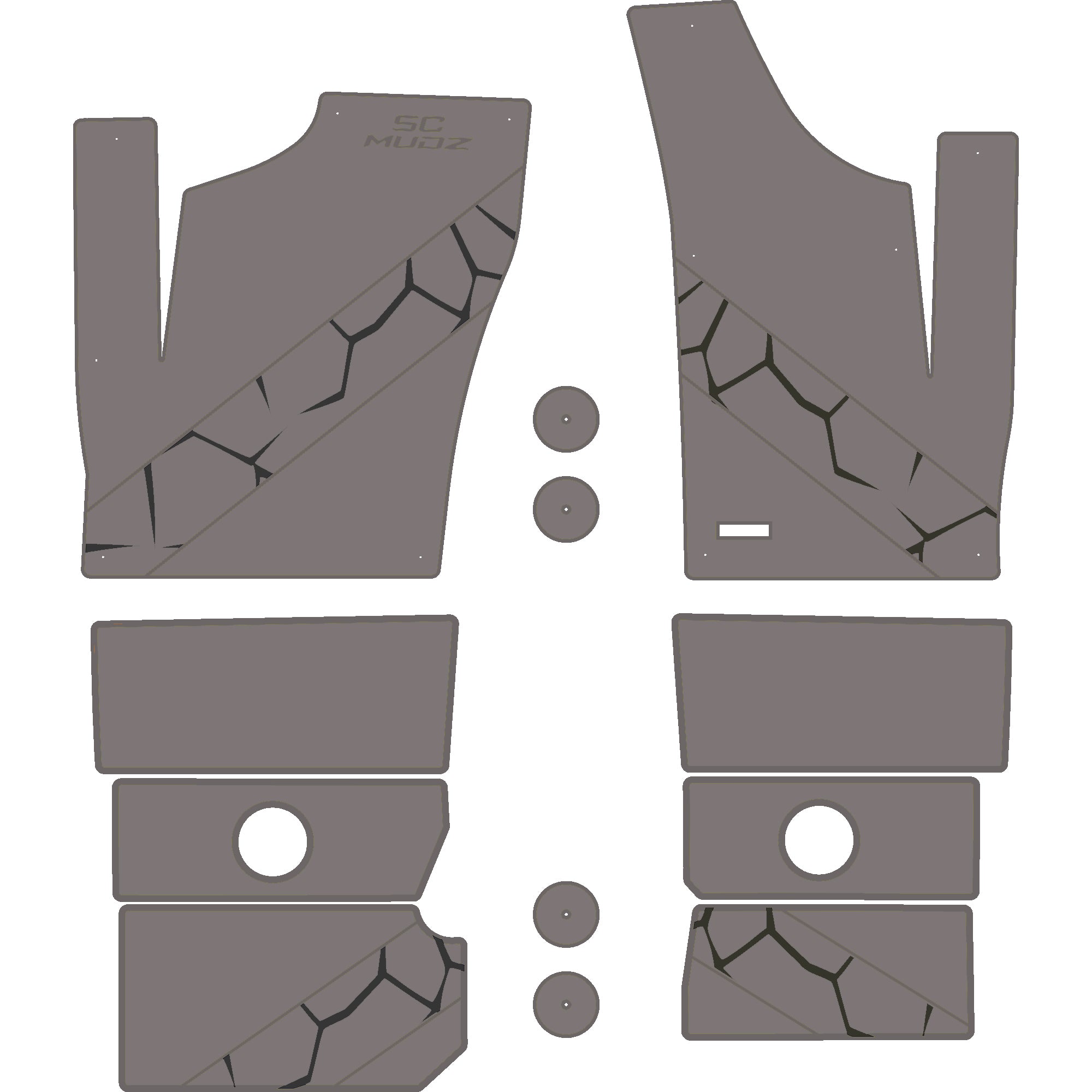 Polaris RZR 1000 - 4 Seat Floor Mats - OEM