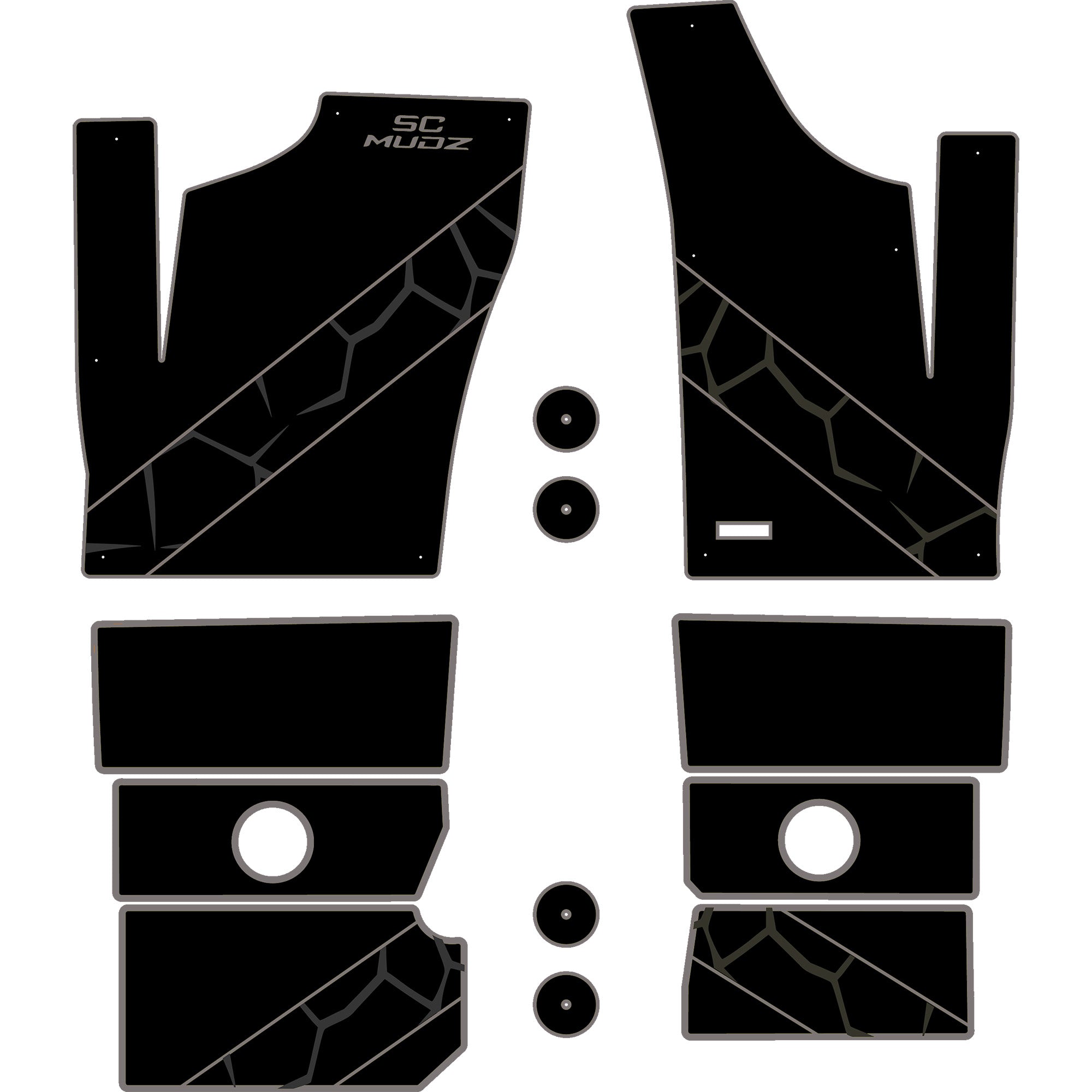 Polaris RZR 1000 - 4 Seat Floor Mats - OEM