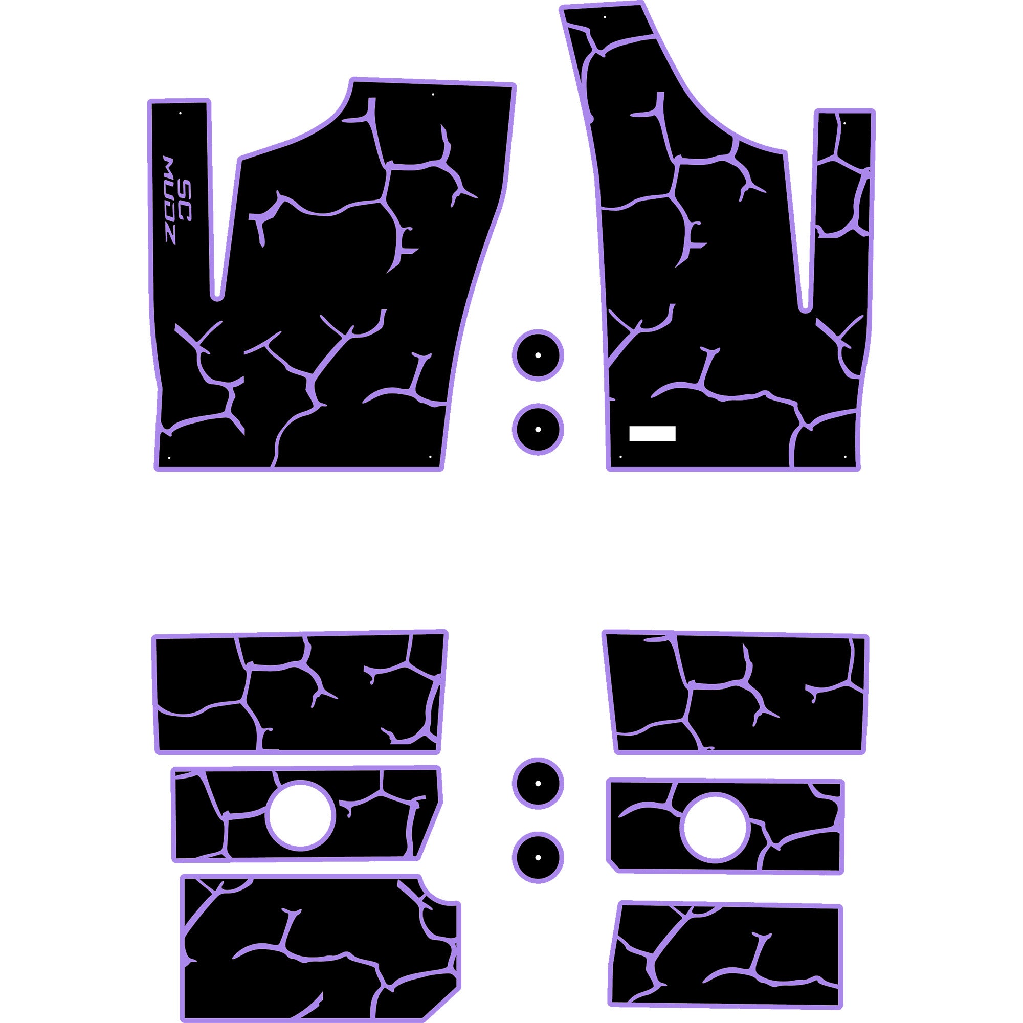 Polaris RZR 1000 - 4 Seat Floor Mats - OEM