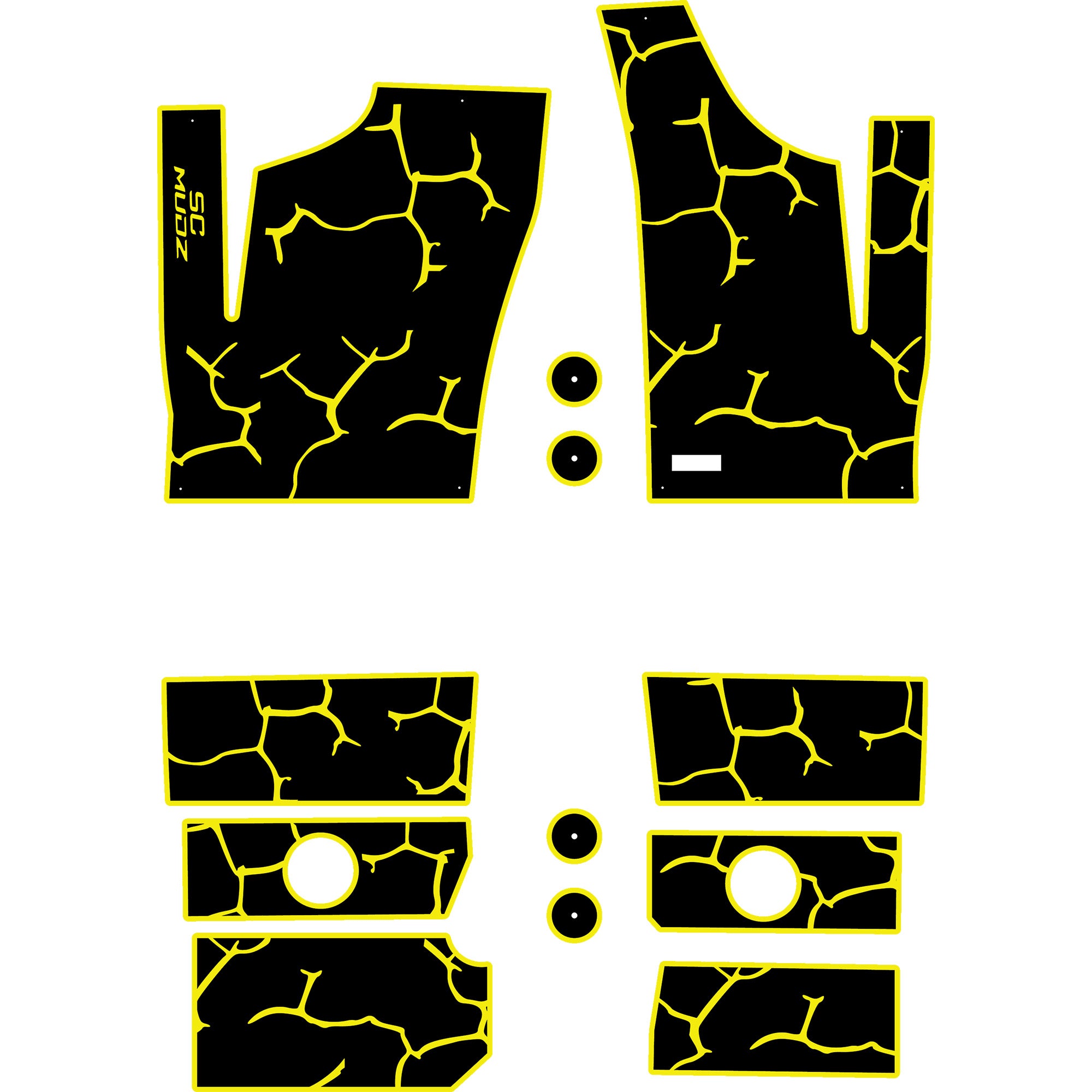 Polaris RZR 1000 - 4 Seat Floor Mats - OEM