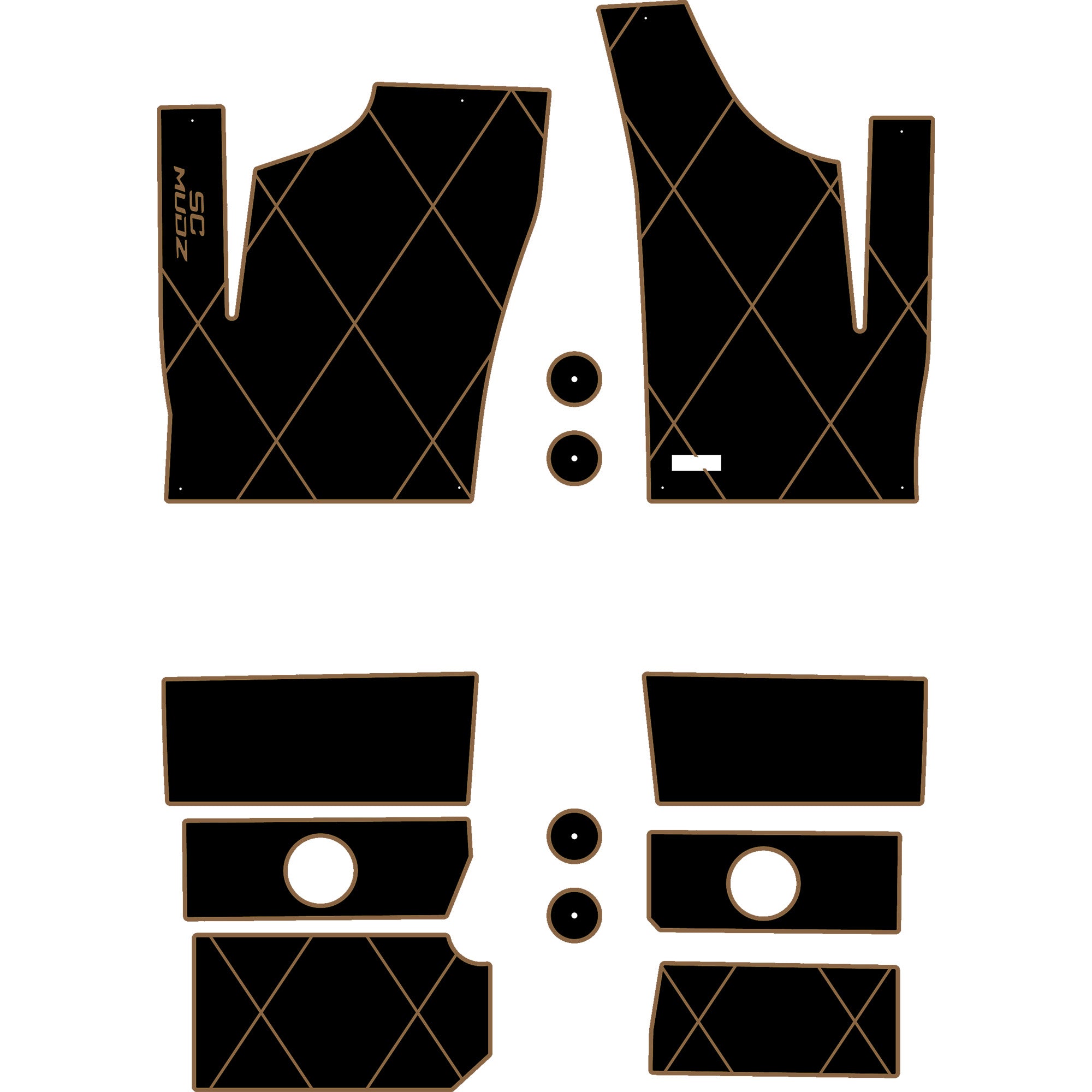 Polaris RZR 1000 - 4 Seat Floor Mats - OEM