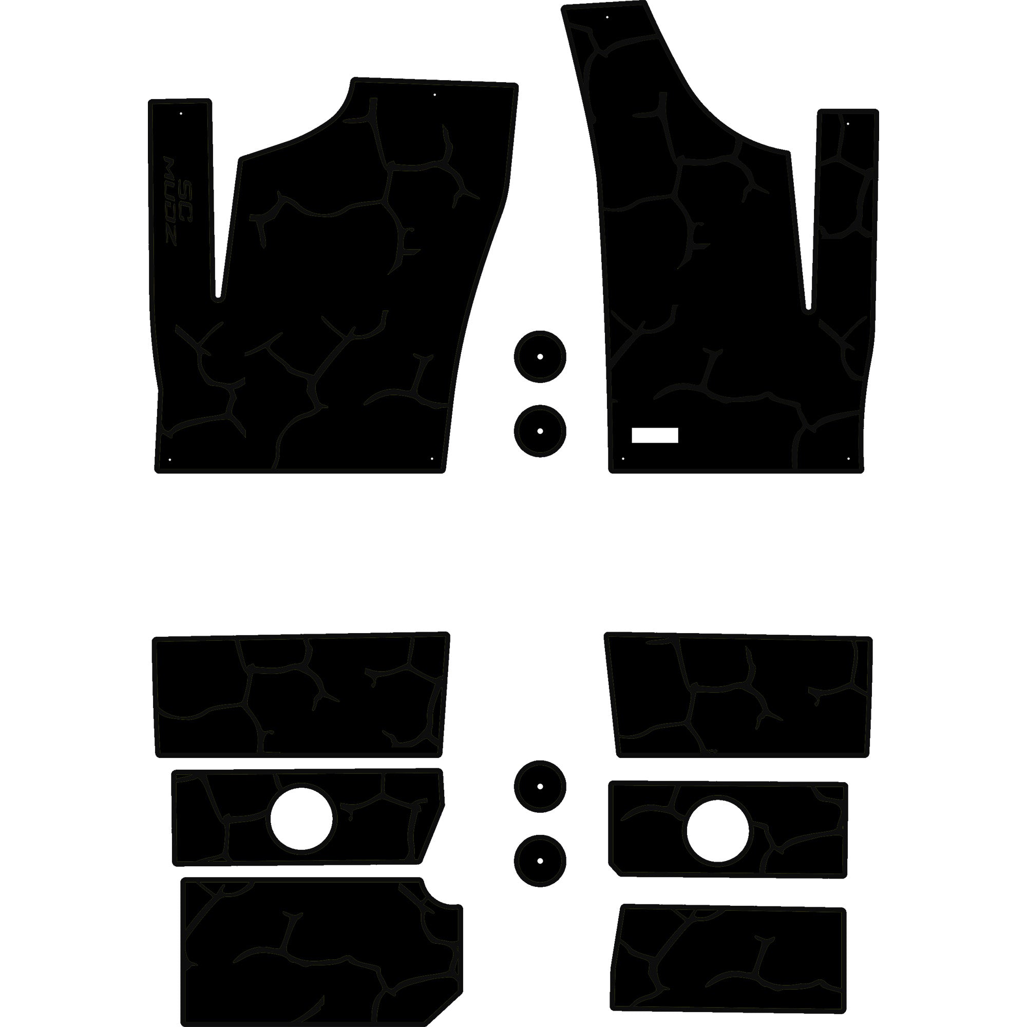 Polaris RZR 1000 - 4 Seat Floor Mats - OEM