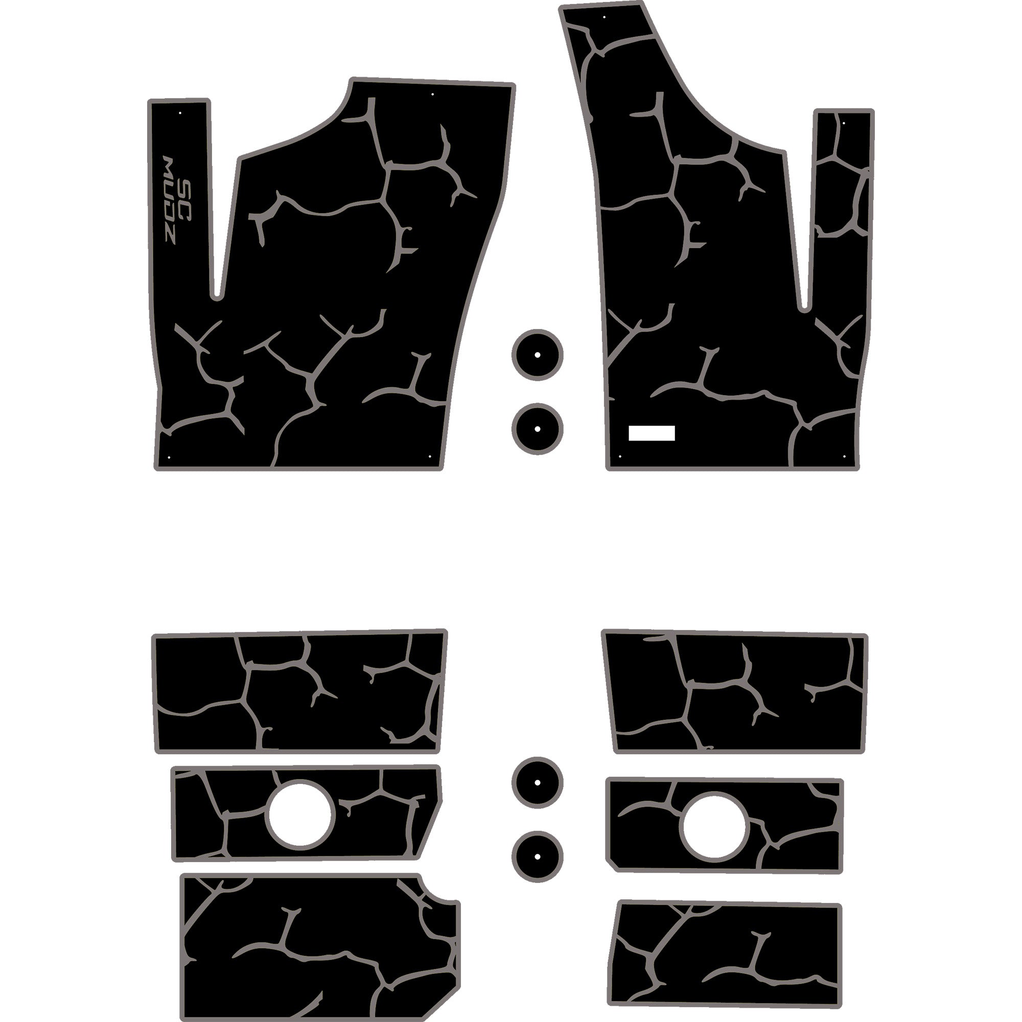 Polaris RZR 1000 - 4 Seat Floor Mats - OEM