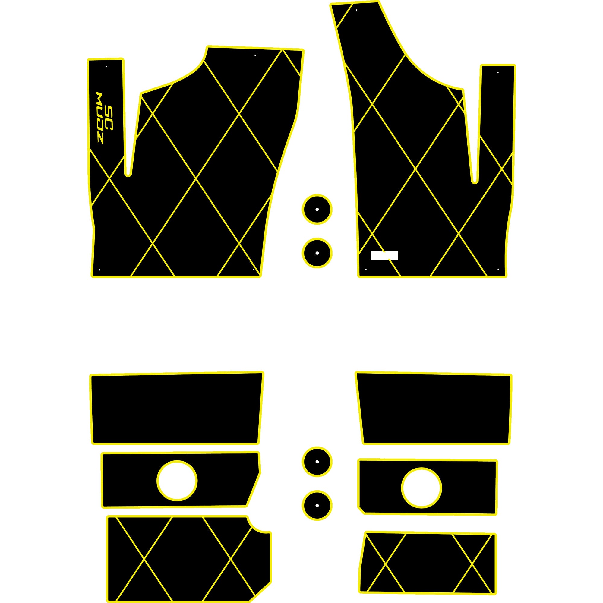 Polaris RZR 1000 - 4 Seat Floor Mats - OEM