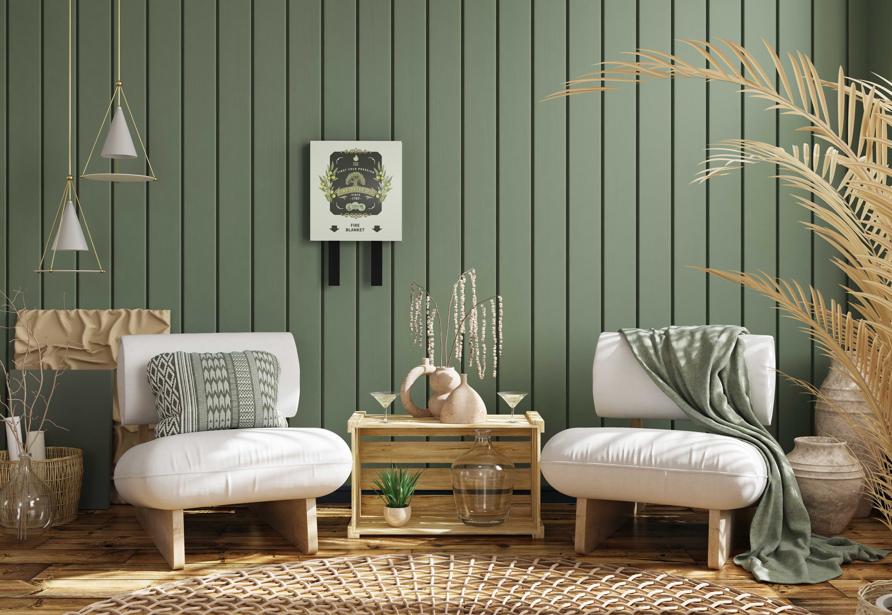 Design Fire Blanket - Olive Oil