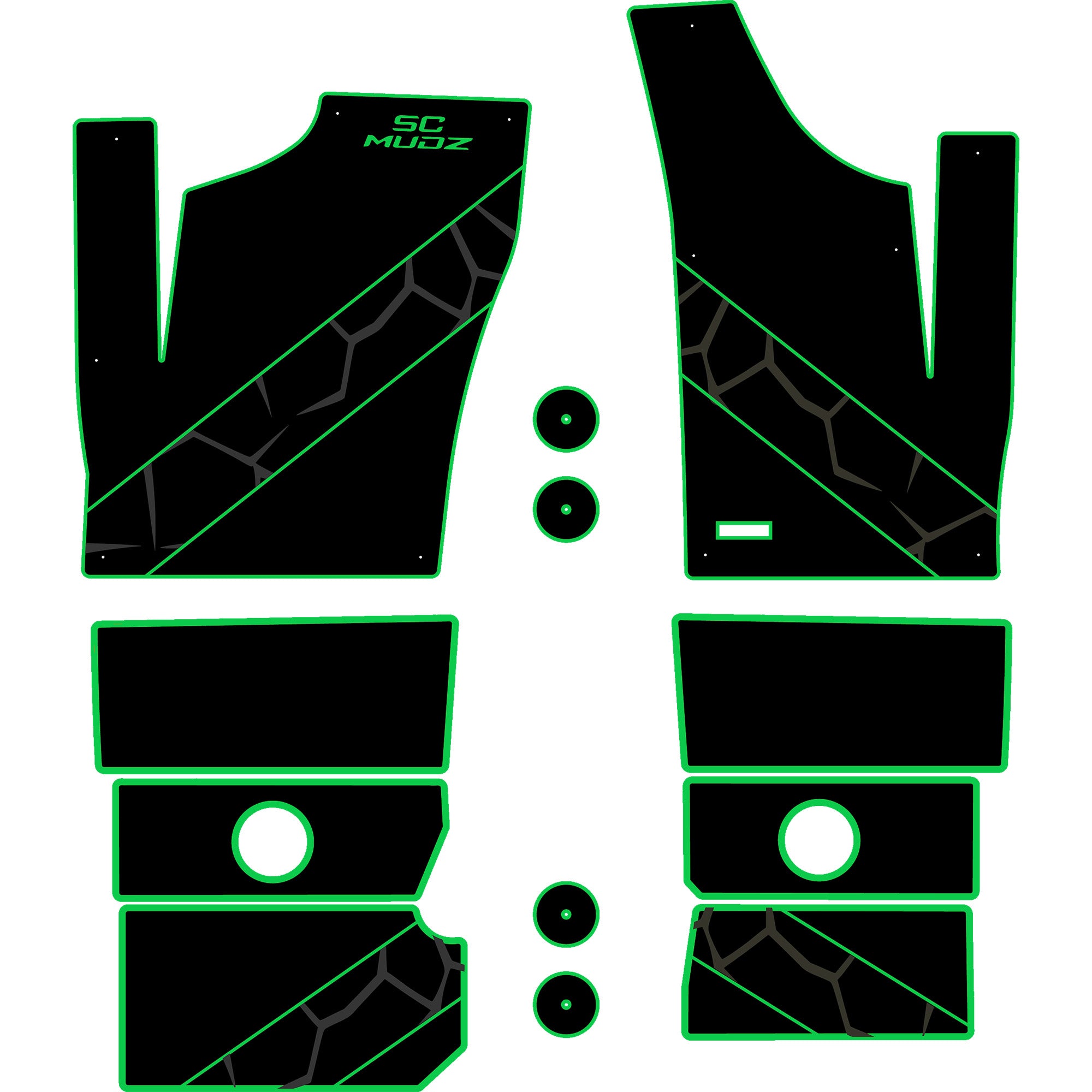 Polaris RZR 1000 - 4 Seat Floor Mats - OEM