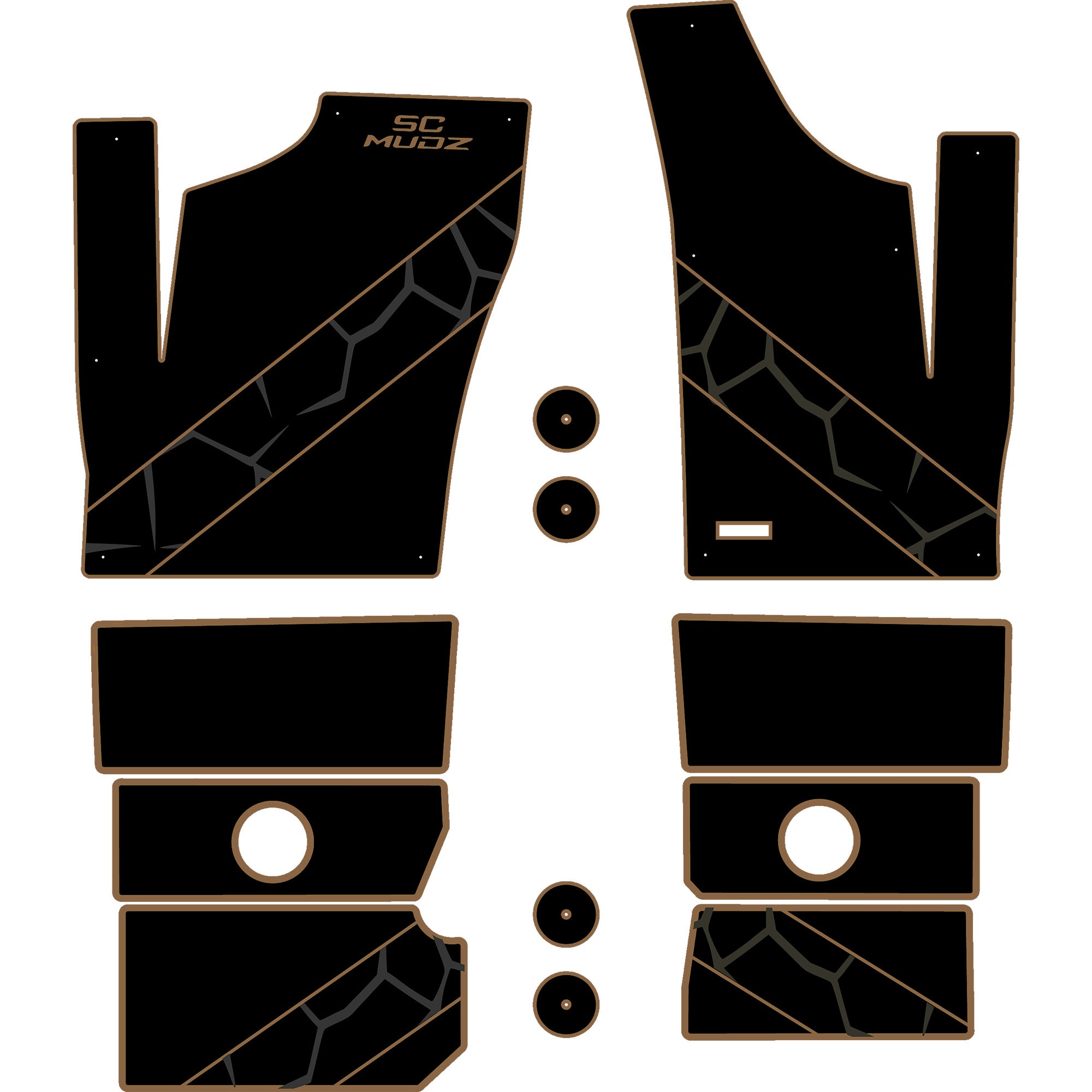 Polaris RZR 1000 - 4 Seat Floor Mats - OEM