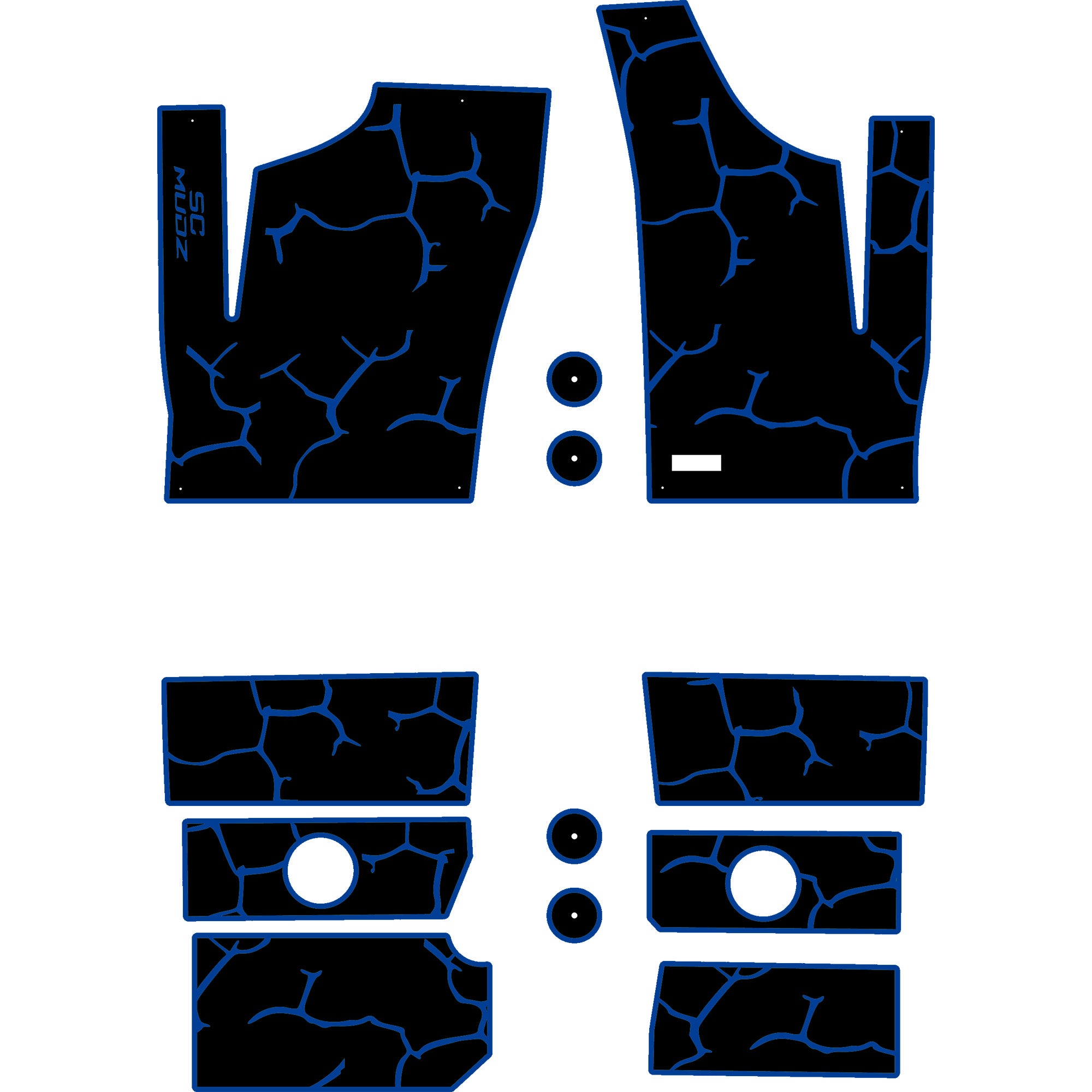 Polaris RZR 1000 - 4 Seat Floor Mats - OEM