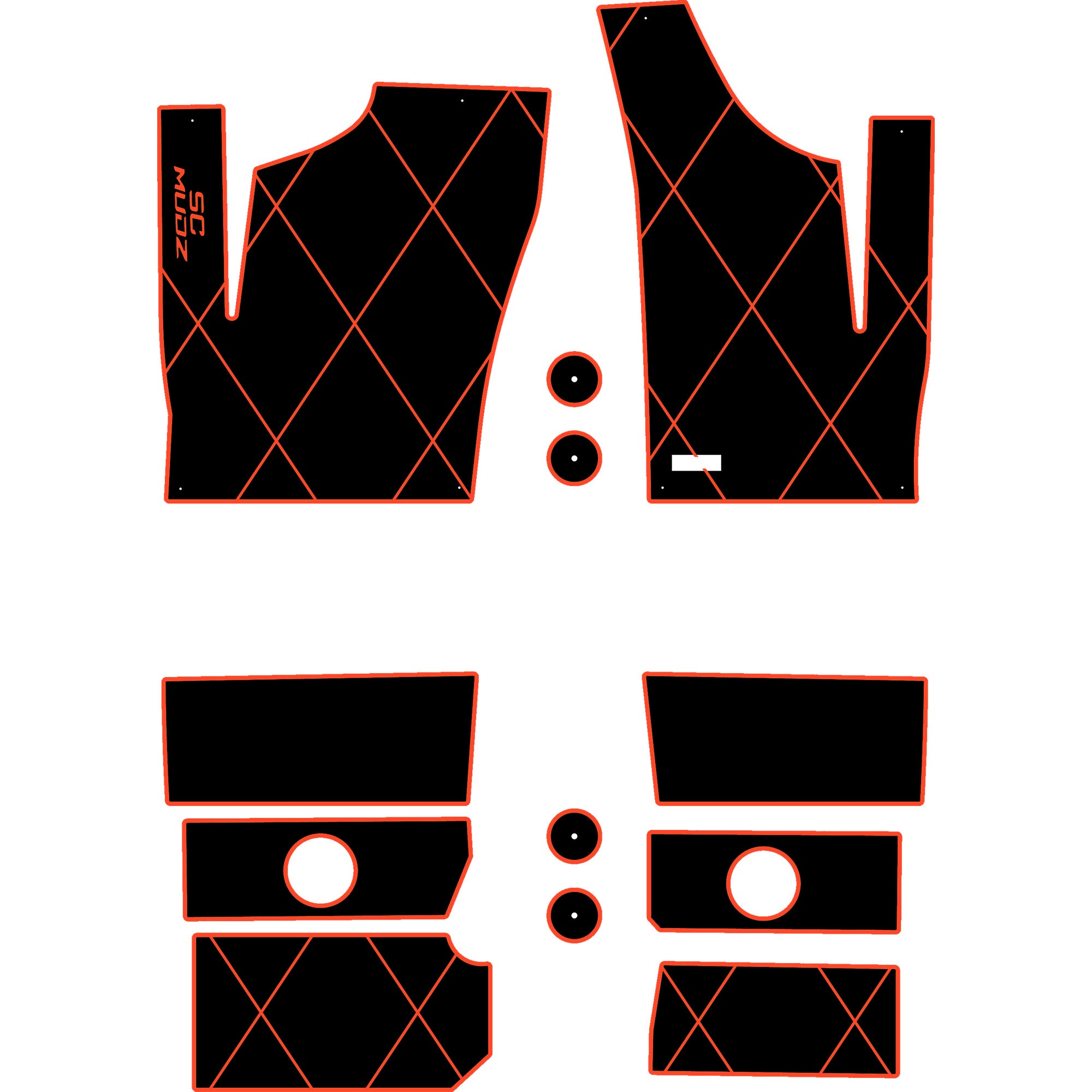 Polaris RZR 1000 - 4 Seat Floor Mats - OEM