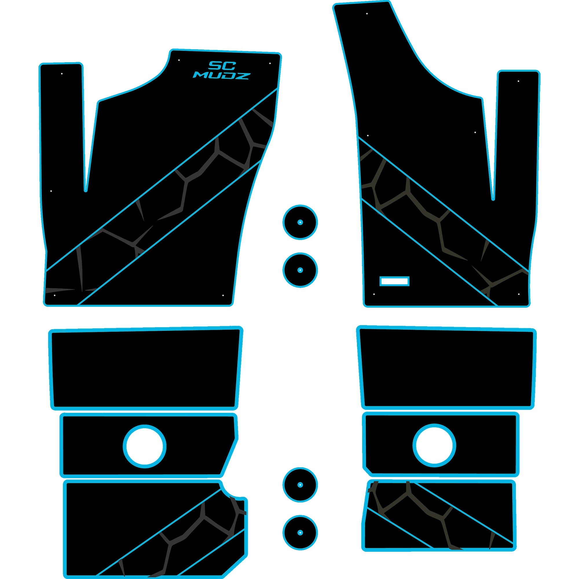 Polaris RZR 1000 - 4 Seat Floor Mats - OEM