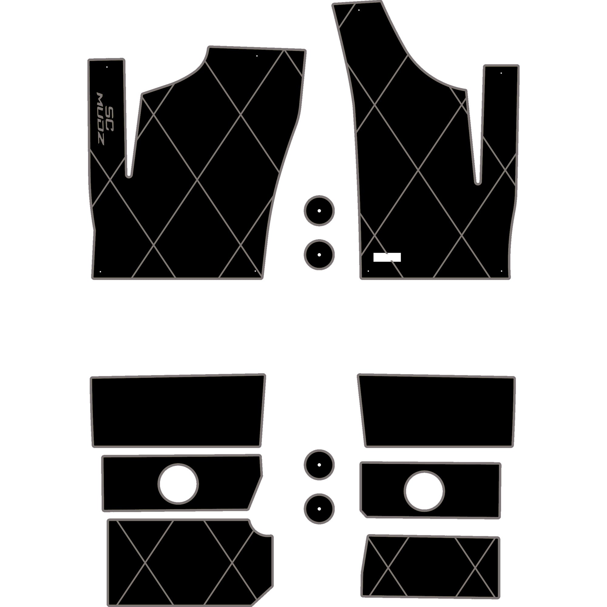 Polaris RZR 1000 - 4 Seat Floor Mats - OEM