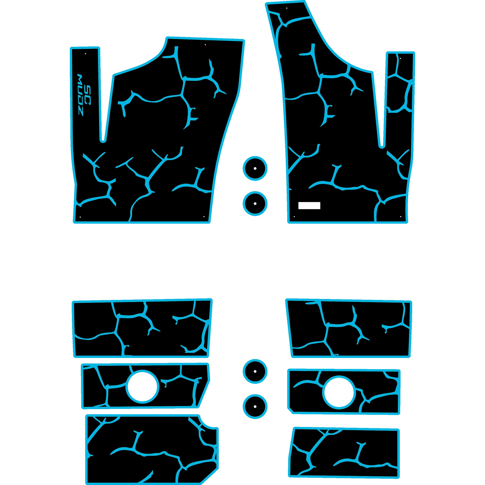 Polaris RZR 1000 - 4 Seat Floor Mats - OEM