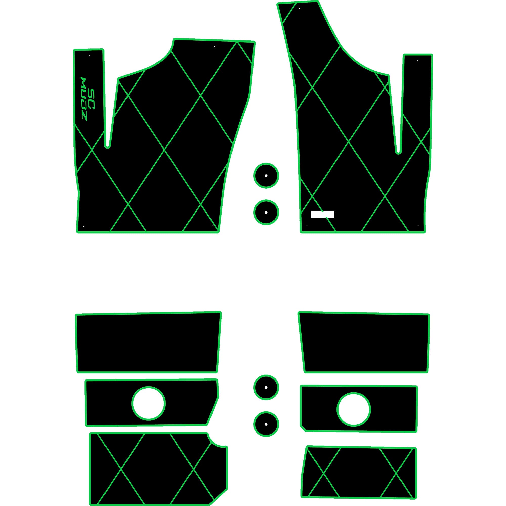 Polaris RZR 1000 - 4 Seat Floor Mats - OEM