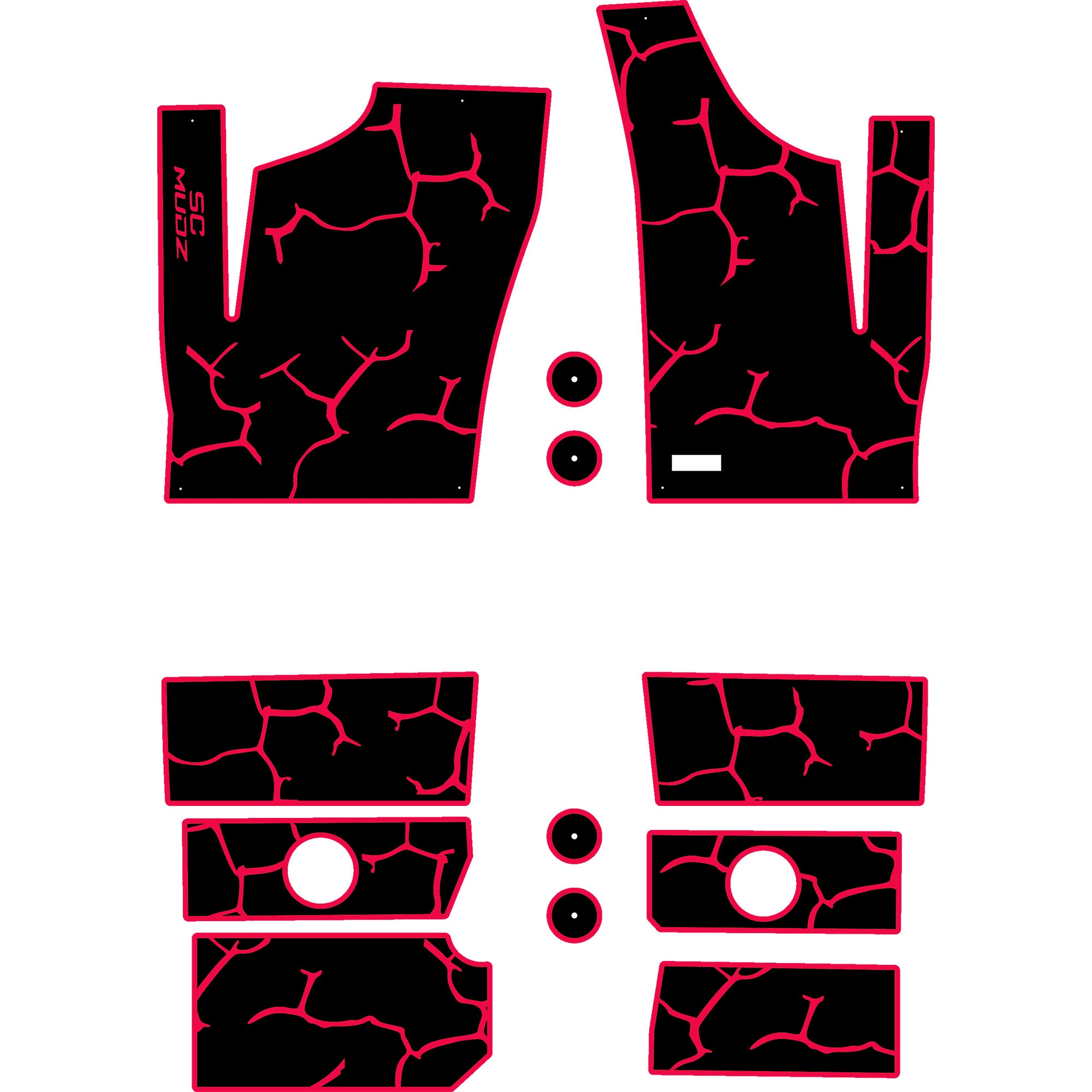 Polaris RZR 1000 - 4 Seat Floor Mats - OEM