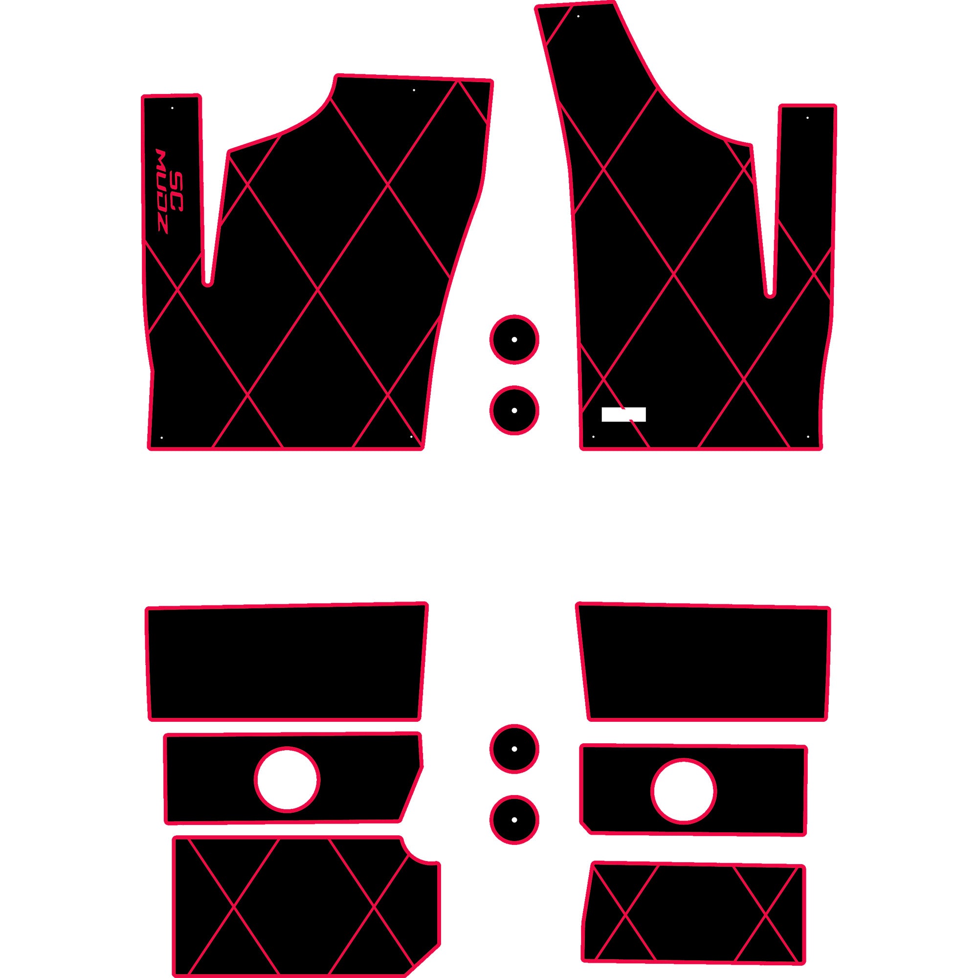 Polaris RZR 1000 - 4 Seat Floor Mats - OEM