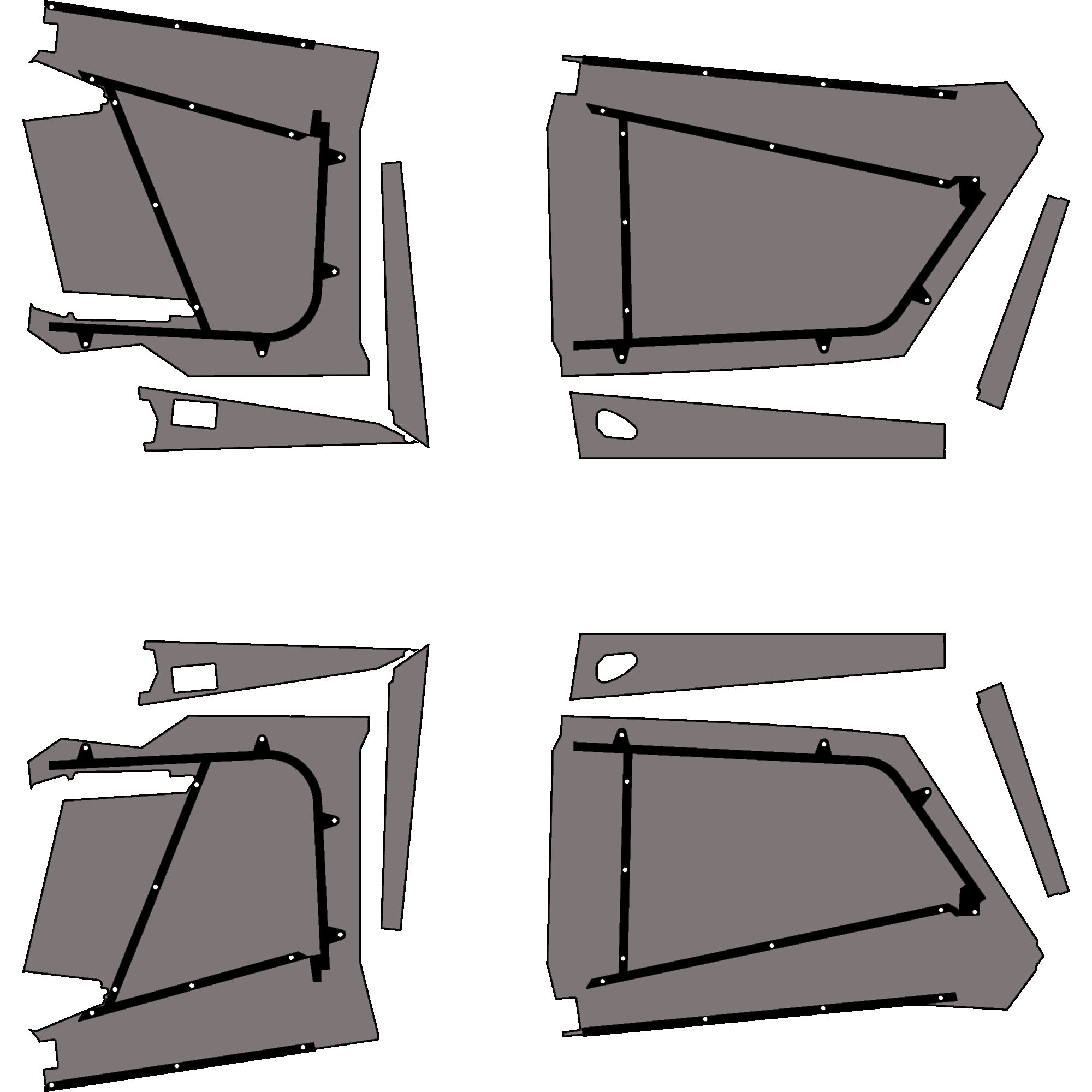 Polaris RZR Pro R - 4 Seat Door Liners - Moto Armor Full Coverage