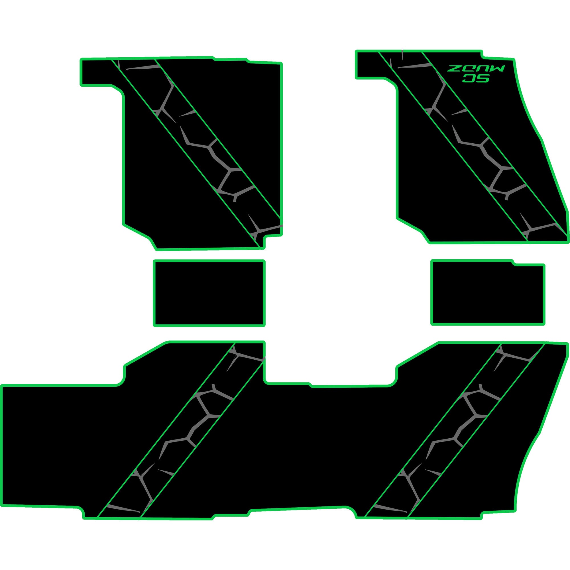 Polaris Ranger XP 1000 - 4 Seat Floor Mats - OEM