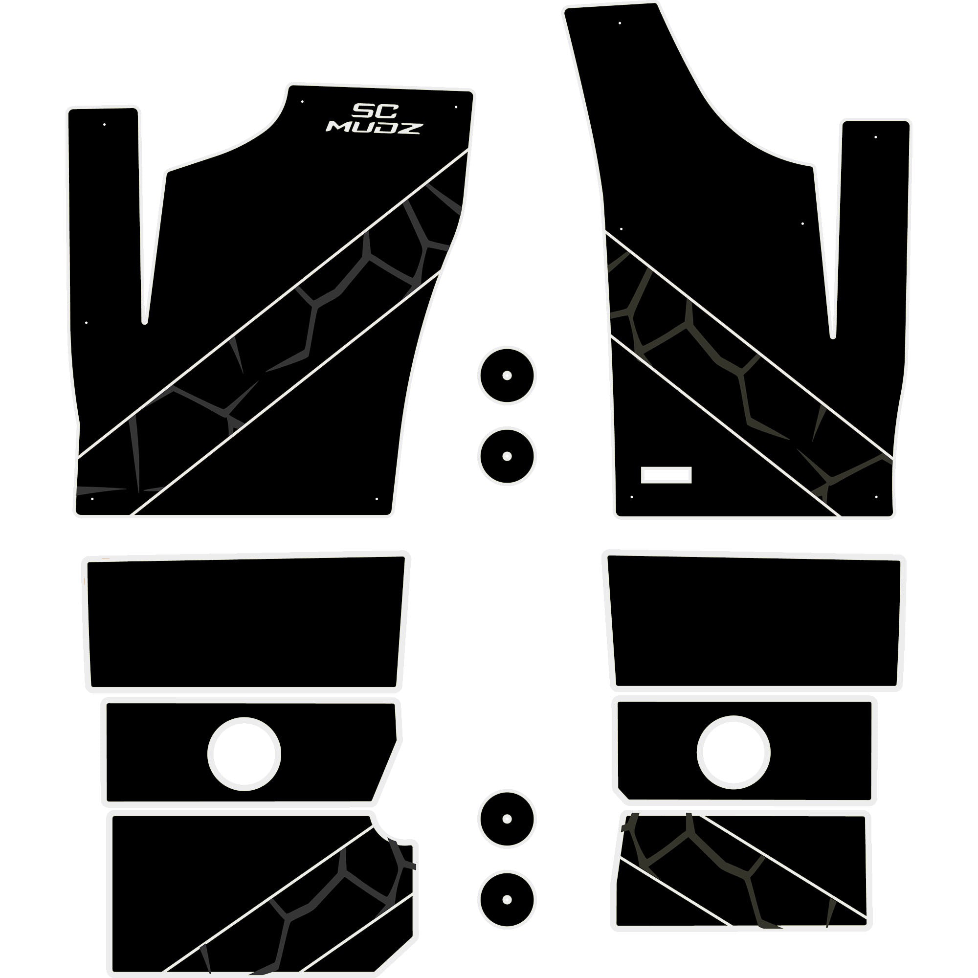 Polaris RZR 1000 - 4 Seat Floor Mats - OEM