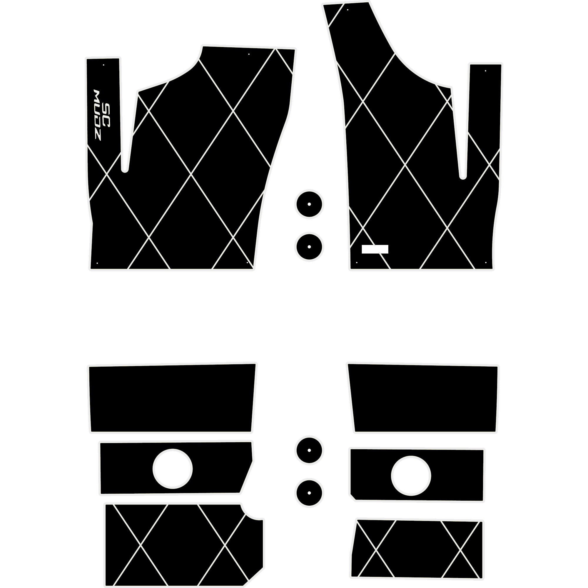 Polaris RZR 1000 - 4 Seat Floor Mats - OEM