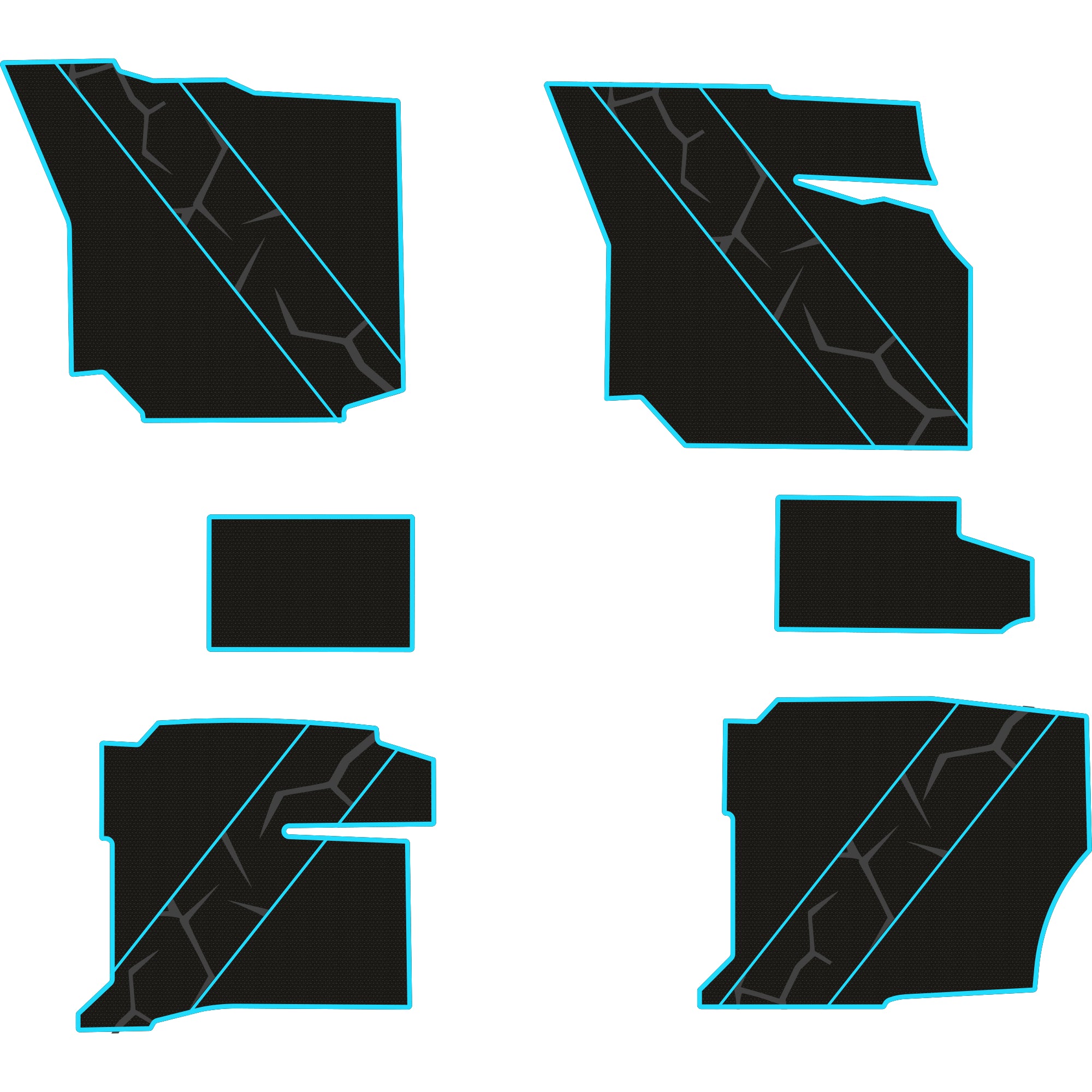 Polaris Ranger 1500 - 4 Seat Floor Mats w/ UTV Stereo Subs - OEM