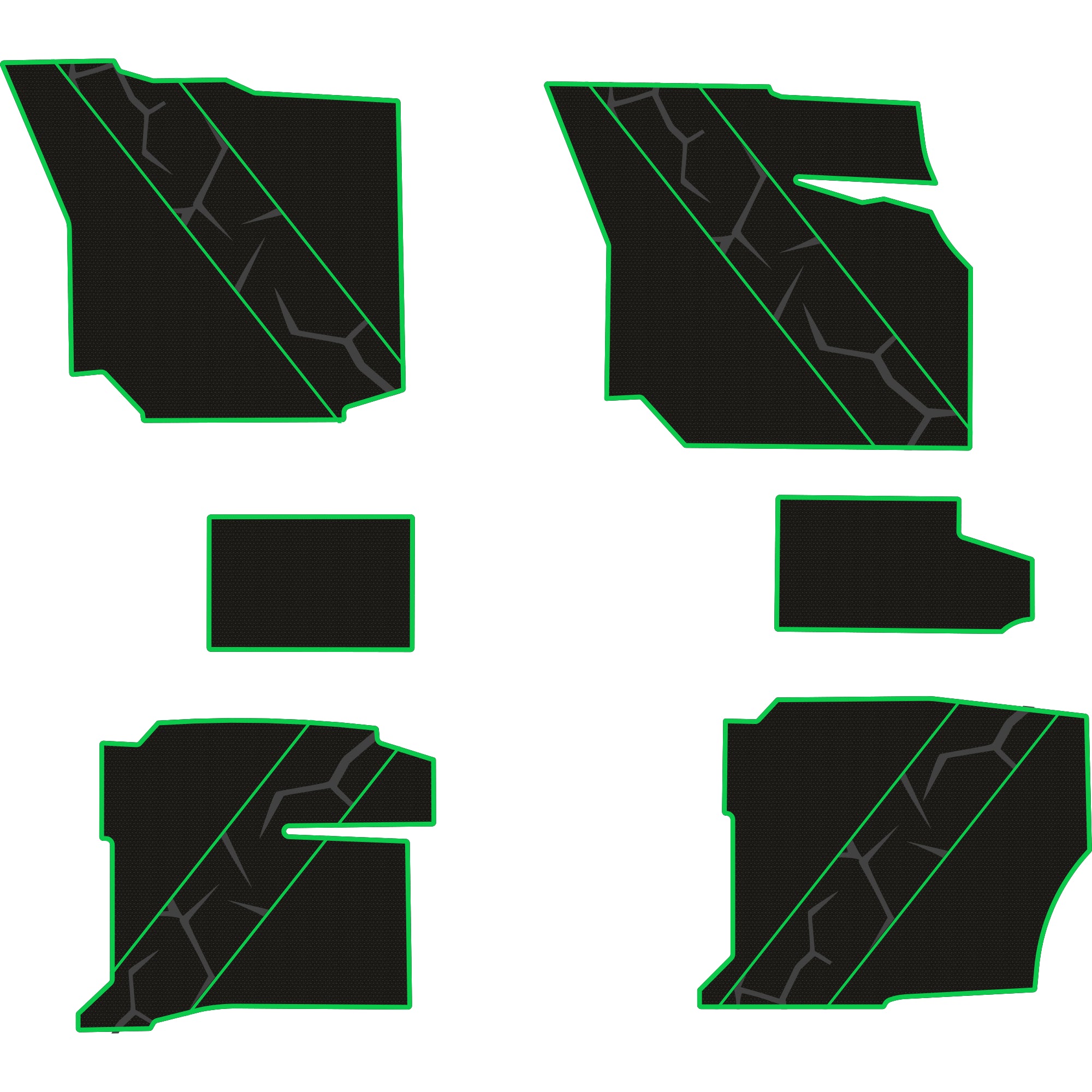 Polaris Ranger 1500 - 4 Seat Floor Mats w/ UTV Stereo Subs - OEM