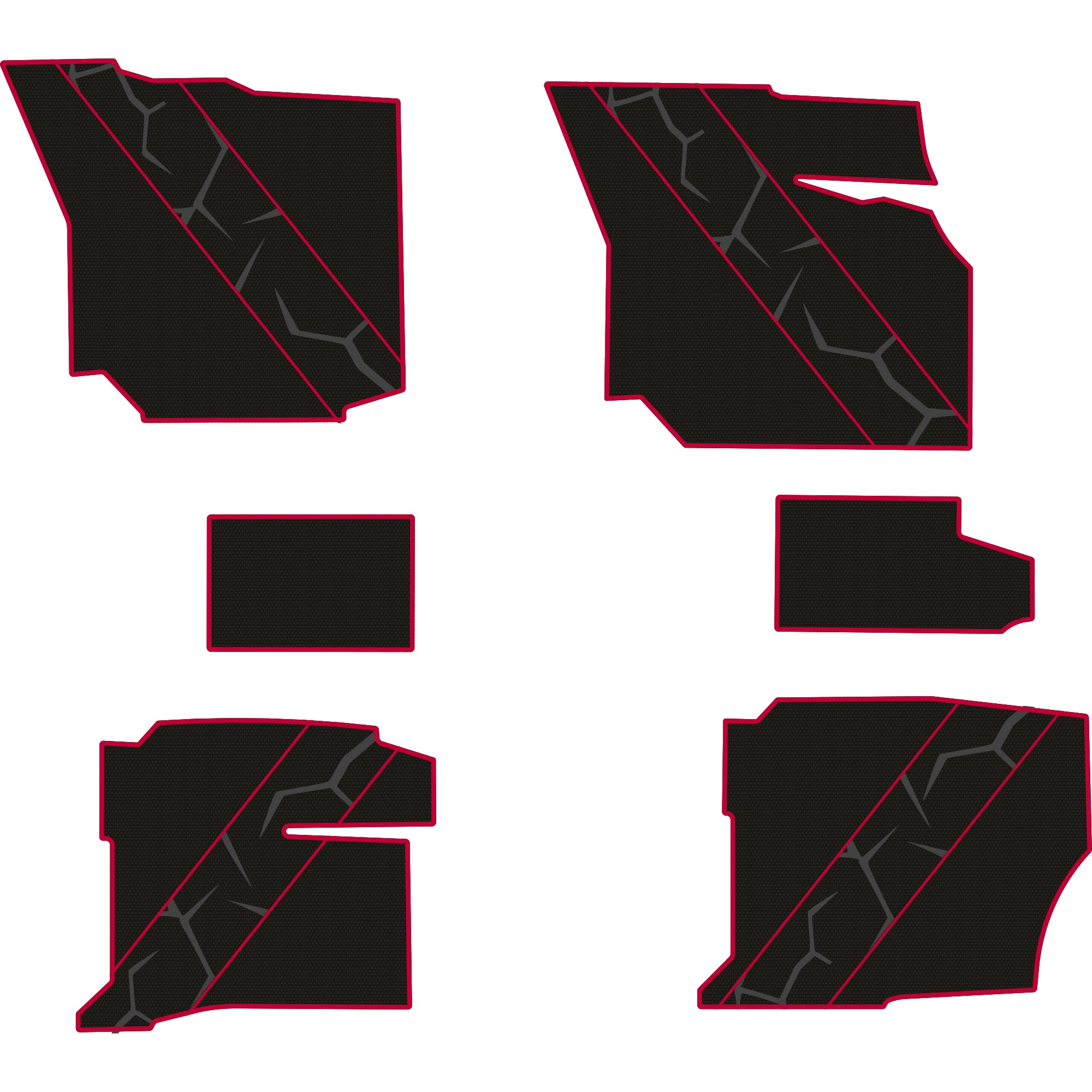 Polaris Ranger 1500 - 4 Seat Floor Mats w/ UTV Stereo Subs - OEM