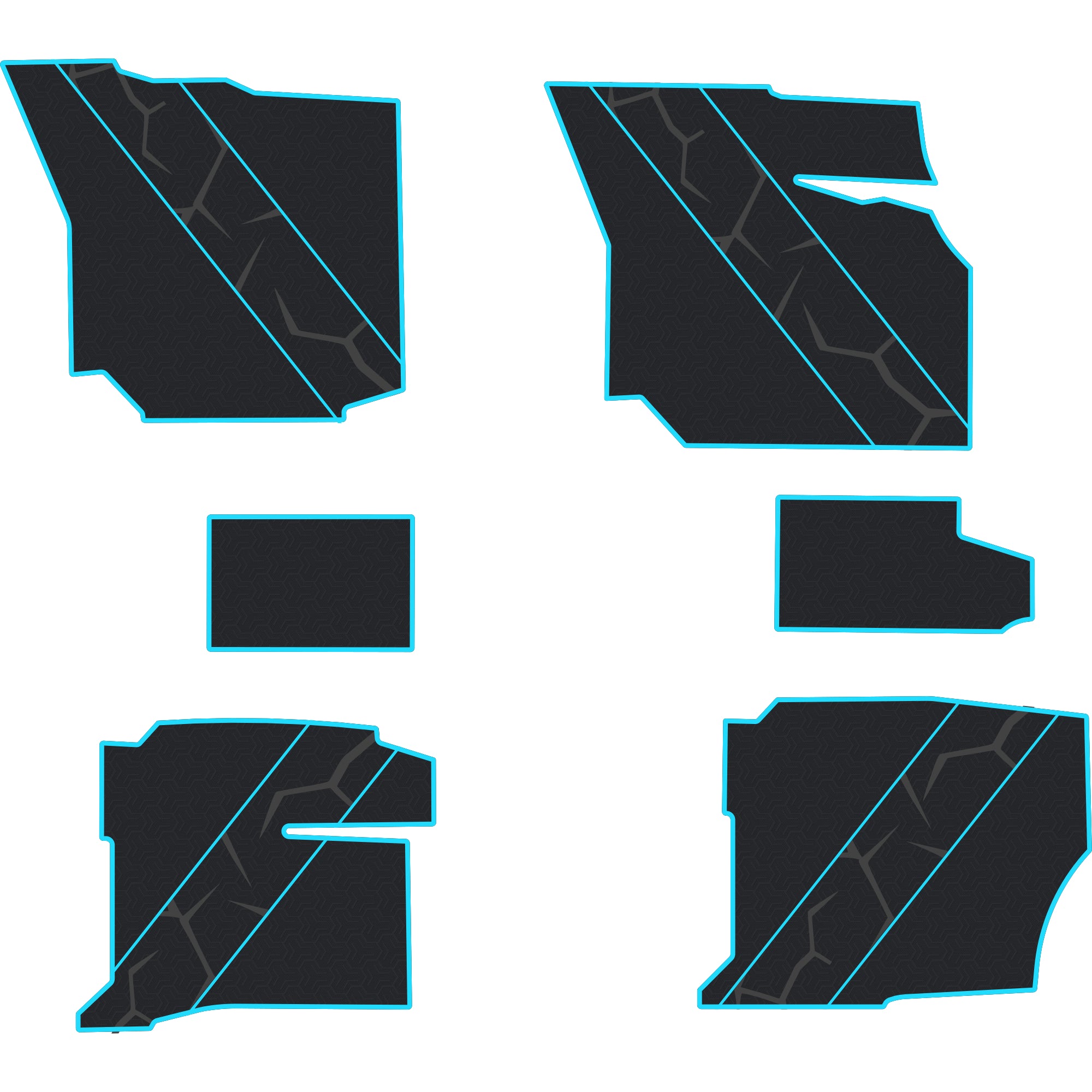 Polaris Ranger 1500 - 4 Seat Floor Mats w/ UTV Stereo Subs - OEM