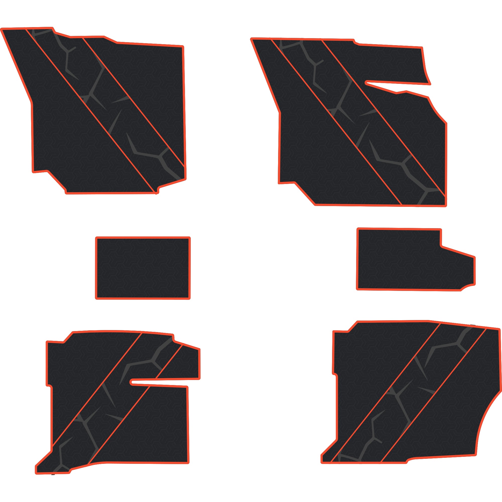 Polaris Ranger 1500 - 4 Seat Floor Mats w/ UTV Stereo Subs - OEM