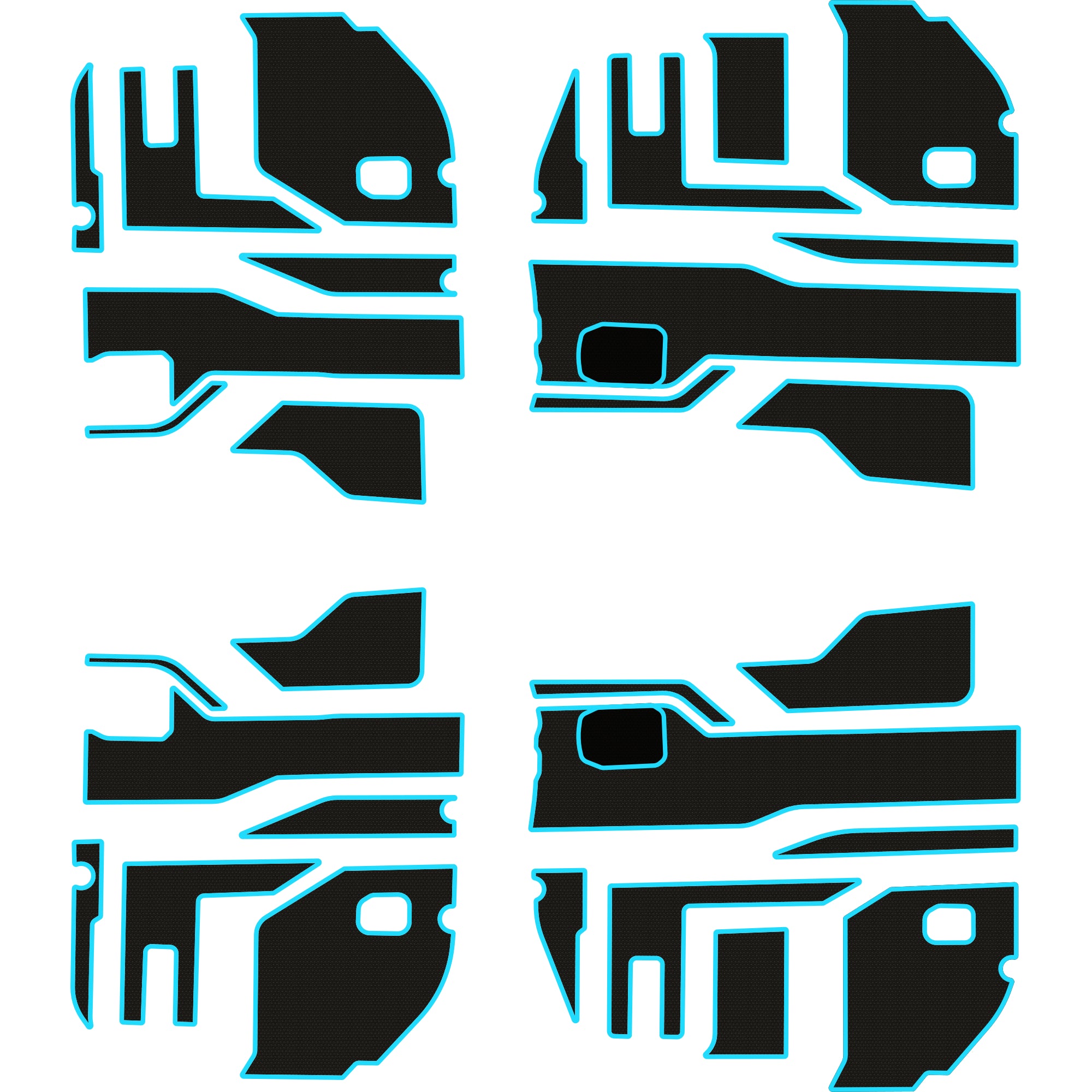 Polaris Ranger 1500 - 4 Seat Interior Door Liners - OEM