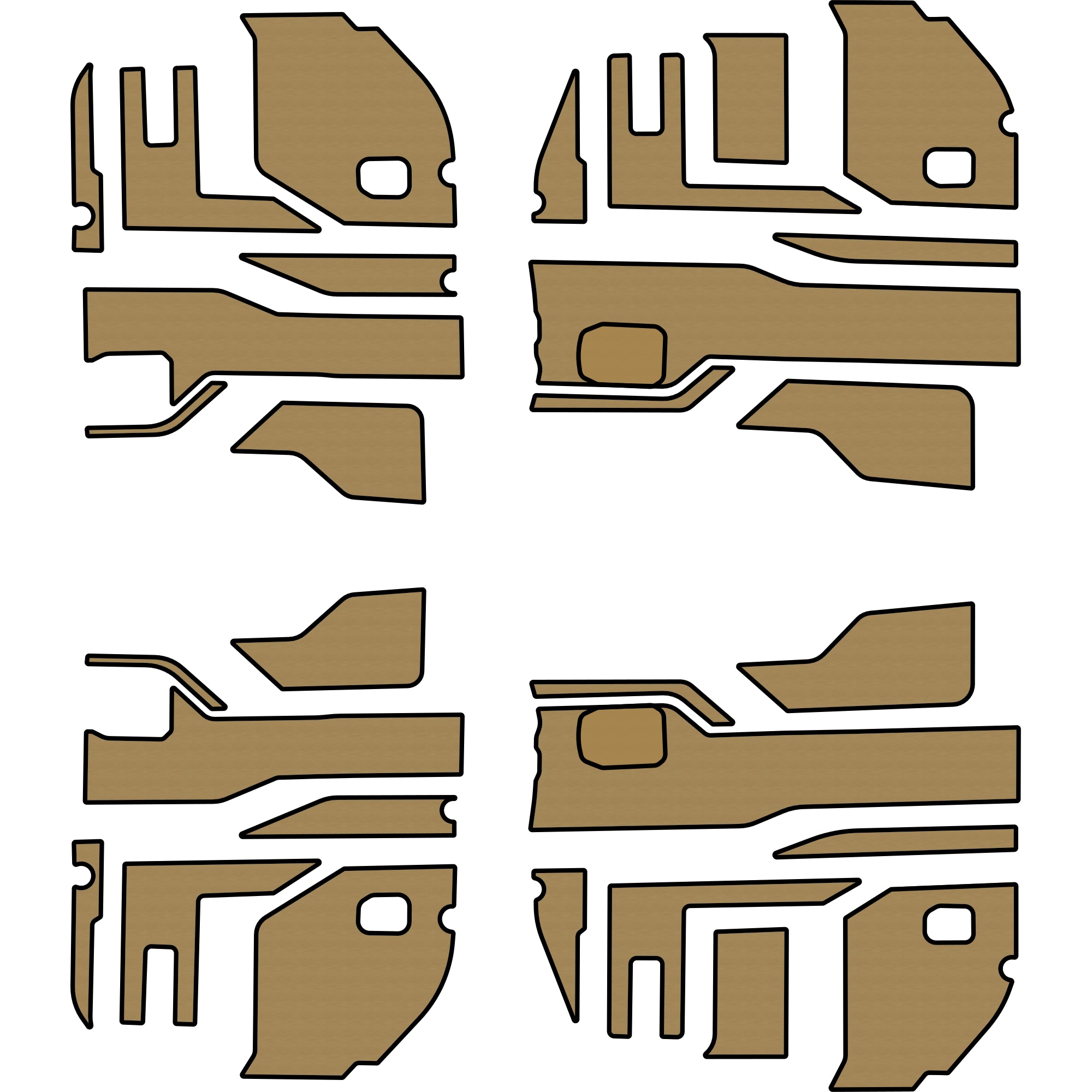 Polaris Ranger 1500 - 4 Seat Interior Door Liners - OEM