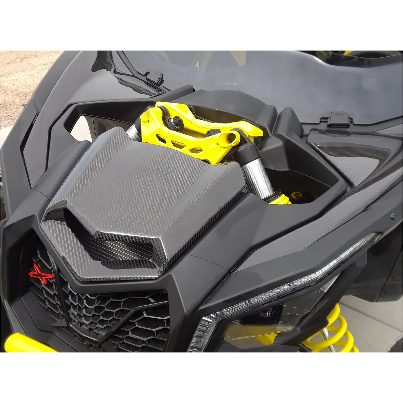 FOURWERX CAN AM MAVERICK X3 CARBON FIBER INNER HOOD PANEL SET